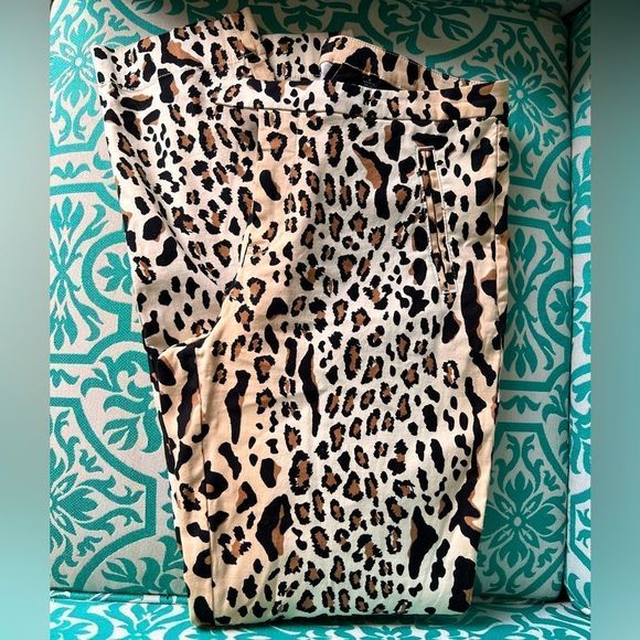 ATM Leopard Print Slim Ankle Trouser Pant Size 2 - Picture 1 of 9